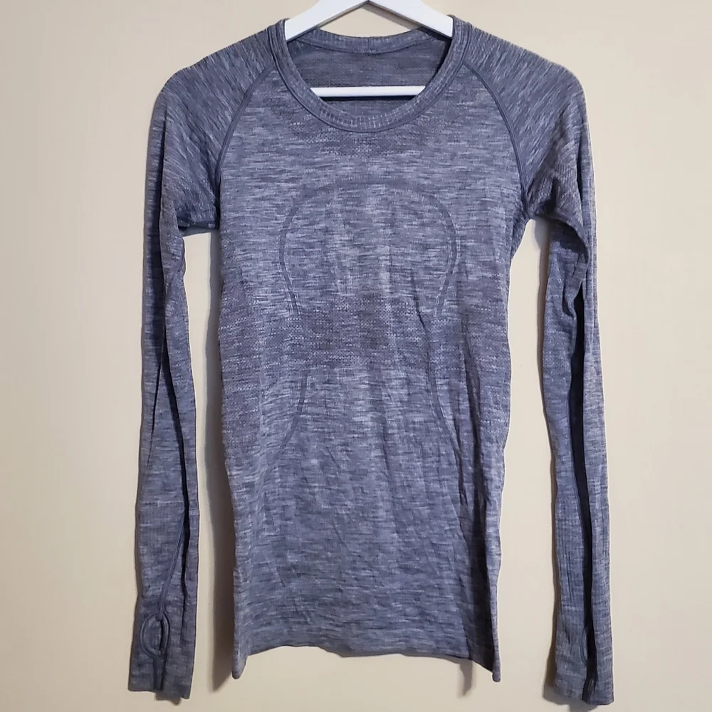 Lululemon Swiftly Tech Long Sleeve Crew Neck Heather Gray Women's Size 2